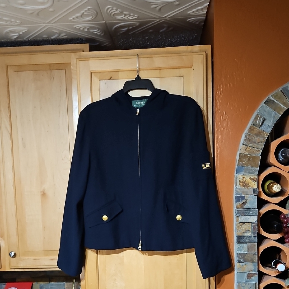 Vintage Lauren Ralph Lauren Martinique Military Style Hooded Worsted Wool Jacket - Picture 1 of 4